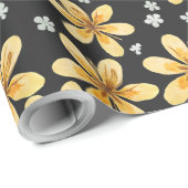 Groot geel bloempatroon cadeaupapier (Rol Hoek)