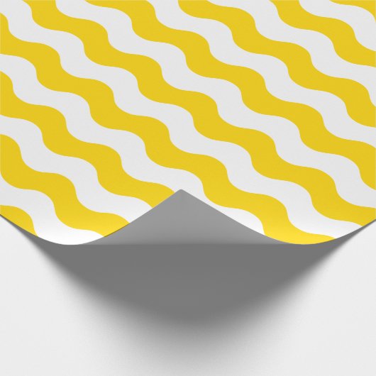 Groot Geel en Wit Golfpapier Cadeaupapier (Hoek)