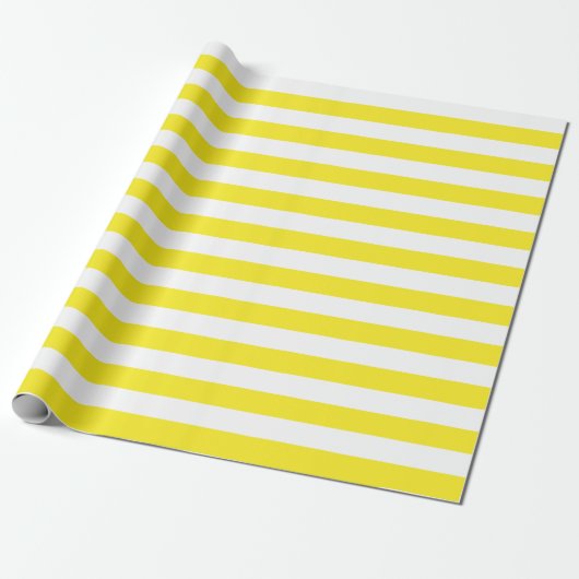 Groot geel en wit stroperpapier cadeaupapier (Uitgerold)