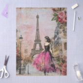 Groot geïnspireerd meisje in Parijs Tissuepapier (Craft)