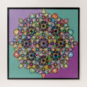Groot gekleurd Mandala 4-vierkant: Aubergreen Legpuzzel (Horizontaal)
