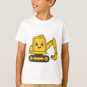 Groot gele graafmachine t-shirt