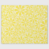 Groot gele lemon plakken patroonpapier cadeaupapier (Vlak)