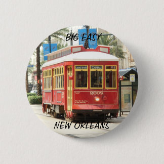 GROOT GEMAKKELIJK, NIEUWE ORLEANSE STREETCAR RONDE BUTTON 5,7 CM