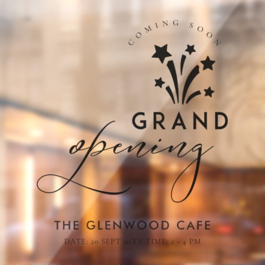 Groot geopend Fireworks Star Black Binnenkort verk Raamsticker (Vel 2)