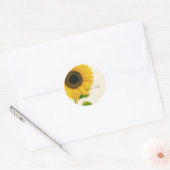 Groot geschilderd zonnebloem rustiek land chique g ronde sticker (Envelop)
