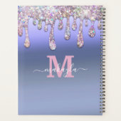Groot Glitter Drijft de Naam van het Monogram van  Planner (Achterkant)