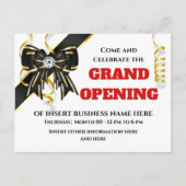 Groot gouden zwarte rode boog aankondigingskaart (Voorkant)