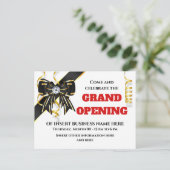 Groot gouden zwarte rode boog aankondigingskaart (Staand voorkant)