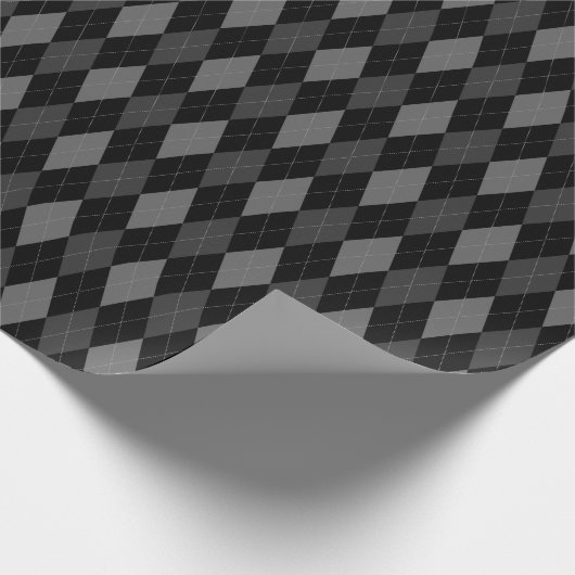 Groot grijs en zwart stijlpapier cadeaupapier (Hoek)