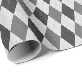 Groot grijs geruit inpakpapier met argylepatroon