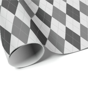 Groot grijs geruit inpakpapier met argylepatroon