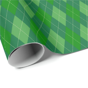 Groot groen argyle-cadeauverpakkings papier