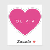 Groot hart met naam contour sticker (Vel)