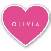 Groot hart met naam contour sticker (Voorkant)