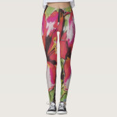 Groot hedendaags kleurrijk abstract bloemontwerp leggings (Voorkant)