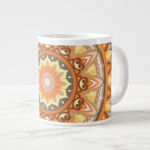 Groot herfstmandala warm knus herfst ontwerp patro extra grote beker