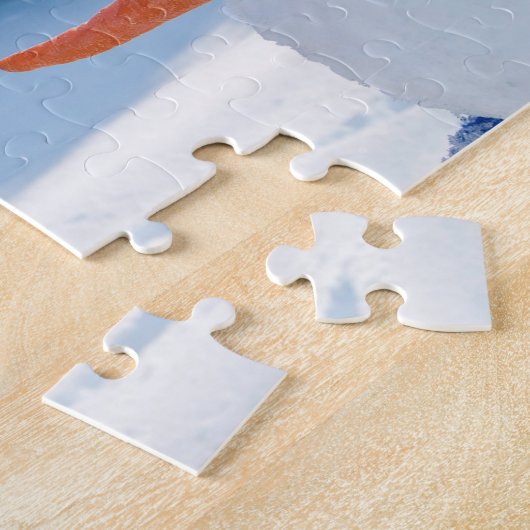 groot hert met sneeuwpop legpuzzel (Zijkant)