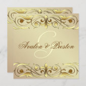 Groot Hertogin Gouden Metaal Rol Uitnodiging (Voorkant / Achterkant)