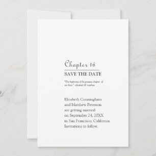 Groot hoofdstuk van ons leven   Weddenschap Save The Date