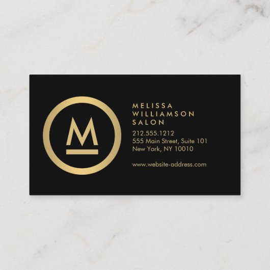 Groot Initiaal Modern Monogram Afspraakkaart Afsprakenkaartje (Achterkant)