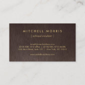 Groot Initiaal Modern Monogram in Faux Gold op Hou Visitekaartje (Achterkant)