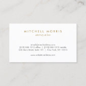 Groot Initiaal Modern Monogram in Goud op Zwart Visitekaartje (Achterkant)