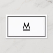 Groot Initiaal Modern Monogram in zwart-wit Visitekaartje (Voorkant)