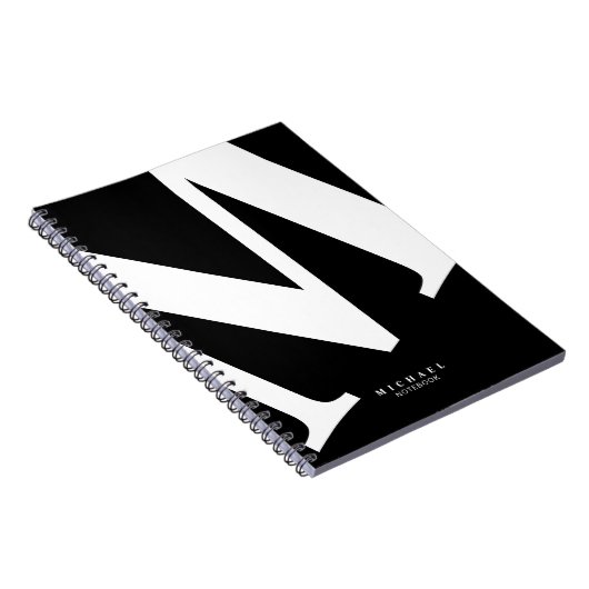 Groot Initiaal | Moderne typografie | Zwart Notitieboek (Rechterzijde)