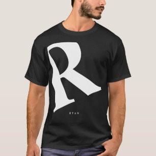 Groot Initiaal Moderne typografie Zwart T-shirt