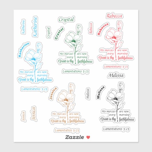 Groot is uw trouw Gepersonaliseerde Naam Set Sticker (Vel)