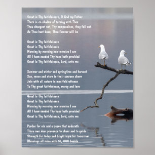 Groot is Uw Trouw Kerk Christelijke Hymne Poster