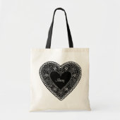 Groot  kanten hart tote bag (Voorkant)