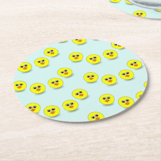 Groot kopje, blauw ronde kartonnen onderzetter (Gebogen)