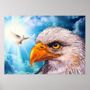 Groot krachtig Poster met Bald Eagle