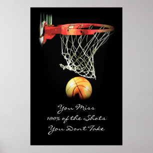 Groot kunstwerk Motiverende quote Basketbalposter Poster