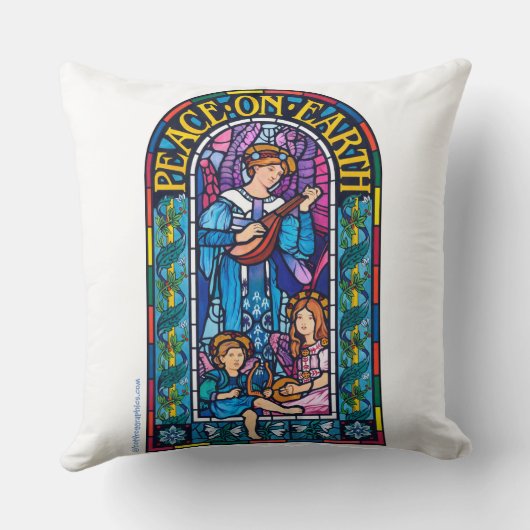 Groot Kussen ‘Vrede op Aarde’ gebrandschilderd gla (Achterkant)
