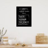 Groot land Basic Human Decent Black Poster (Keuken)