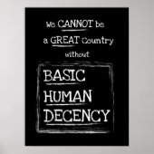 Groot land Basic Human Decent Black Poster (Voorkant)