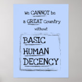 Groot land Basic Human Decent Blue Poster (Voorkant)