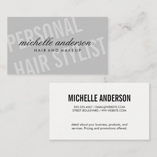 Groot lettertype / Dynamisch Visitekaartje (Voorkant / Achterkant)