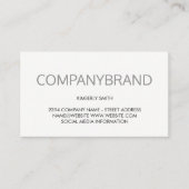 Groot lettertype (grijs) visitekaartje (Voorkant)