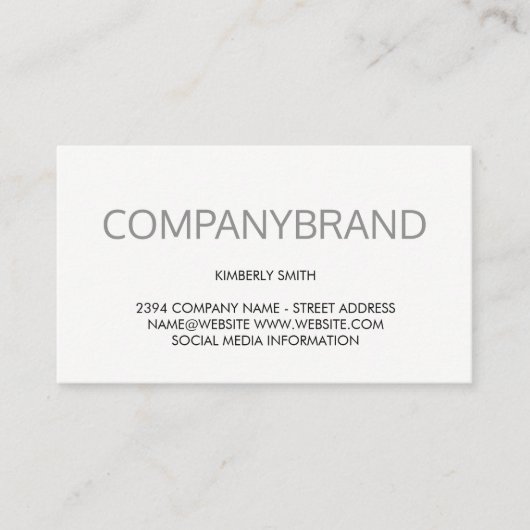 Groot lettertype (grijs) visitekaartje (Voorkant)