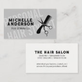 Groot lettertype | Schaar en kam Visitekaartje (Voorkant / Achterkant)