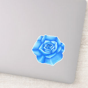 Groot Levendig Blauw Roos wit Hoogtepunten Sticker