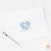 Groot lichtblauw hart - Monogram Vierkante Sticker (Envelop)