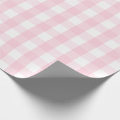 Groot lichtroze en wit gingham-pakpapier cadeaupapier (Hoek)