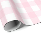 Groot lichtroze en wit gingham-pakpapier cadeaupapier (Rol Hoek)