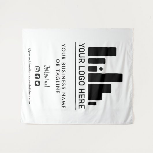 Groot logo en achtergrond voor sociale media wandkleed (Voorkant (horizontaal))