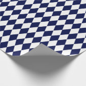 Groot marineblauw en wit Harlequin-omslagpapier Cadeaupapier (Hoek)